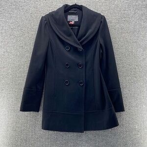 Apt 9‎ Peacoat Womans Medium Wool Black Shawl Collars Thick Warm Cozy